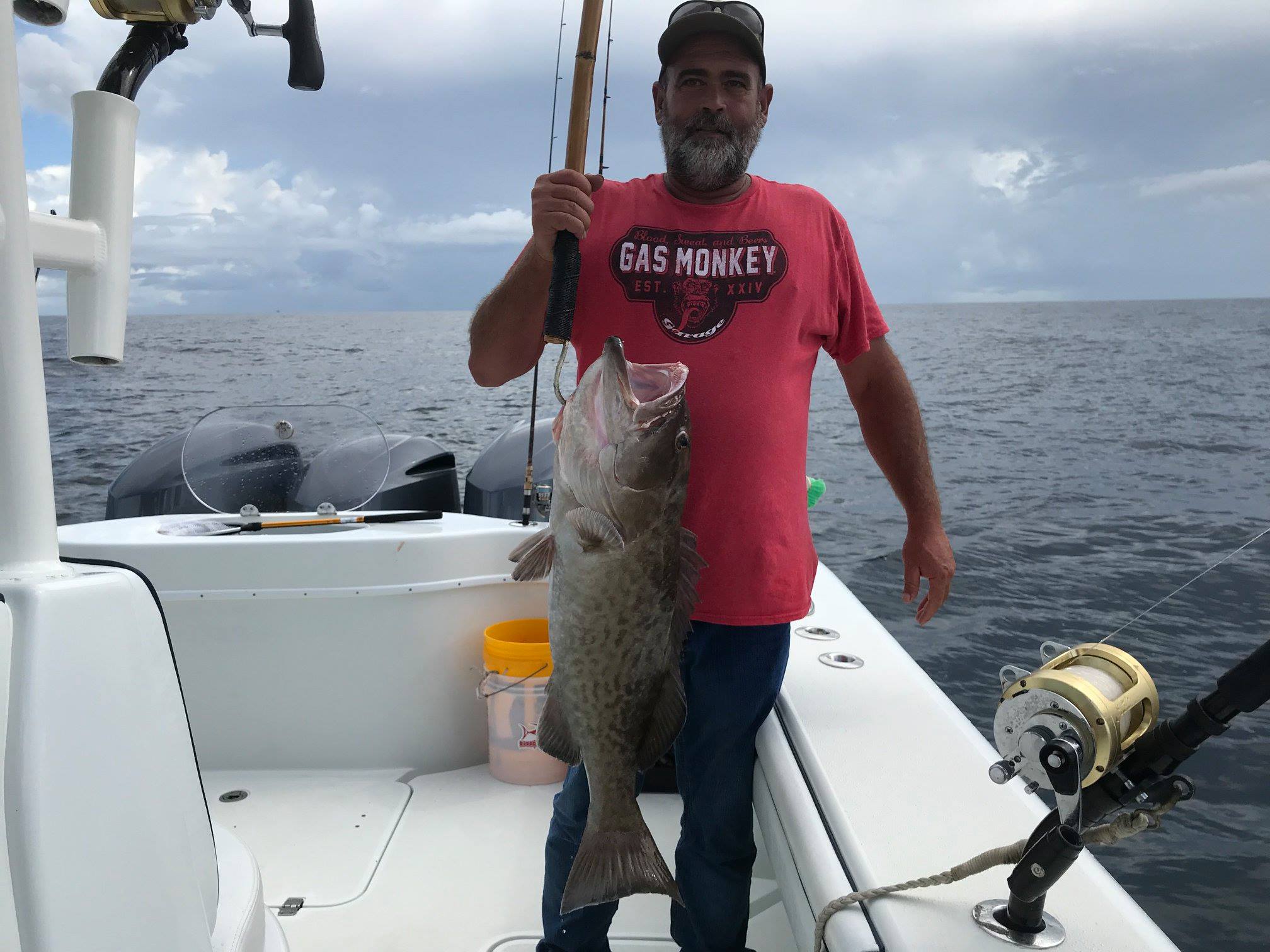 Grouper caught on fishing charter in Venice, Louisiana