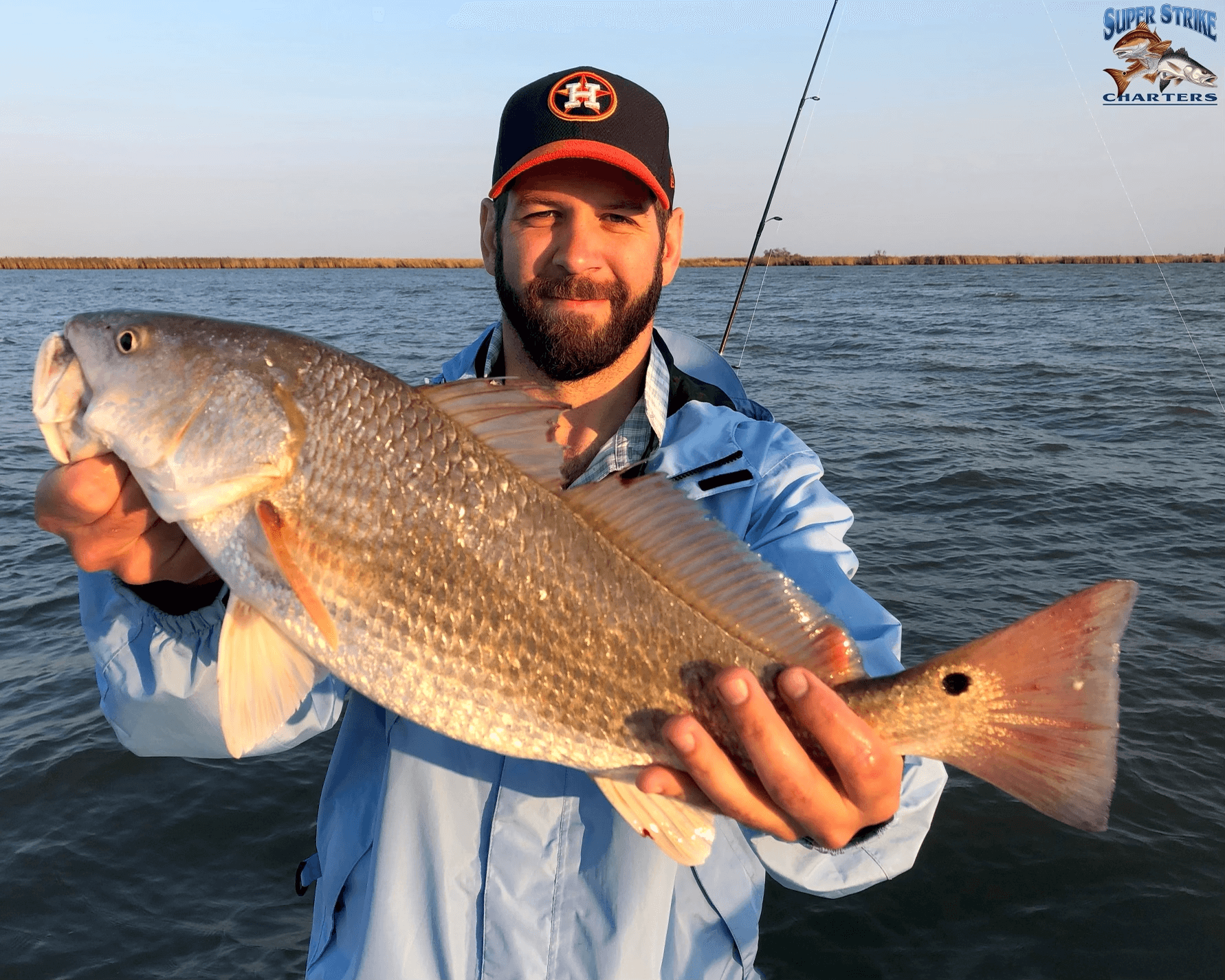 Redfish caught on fishing charter in Venice, Louisiana