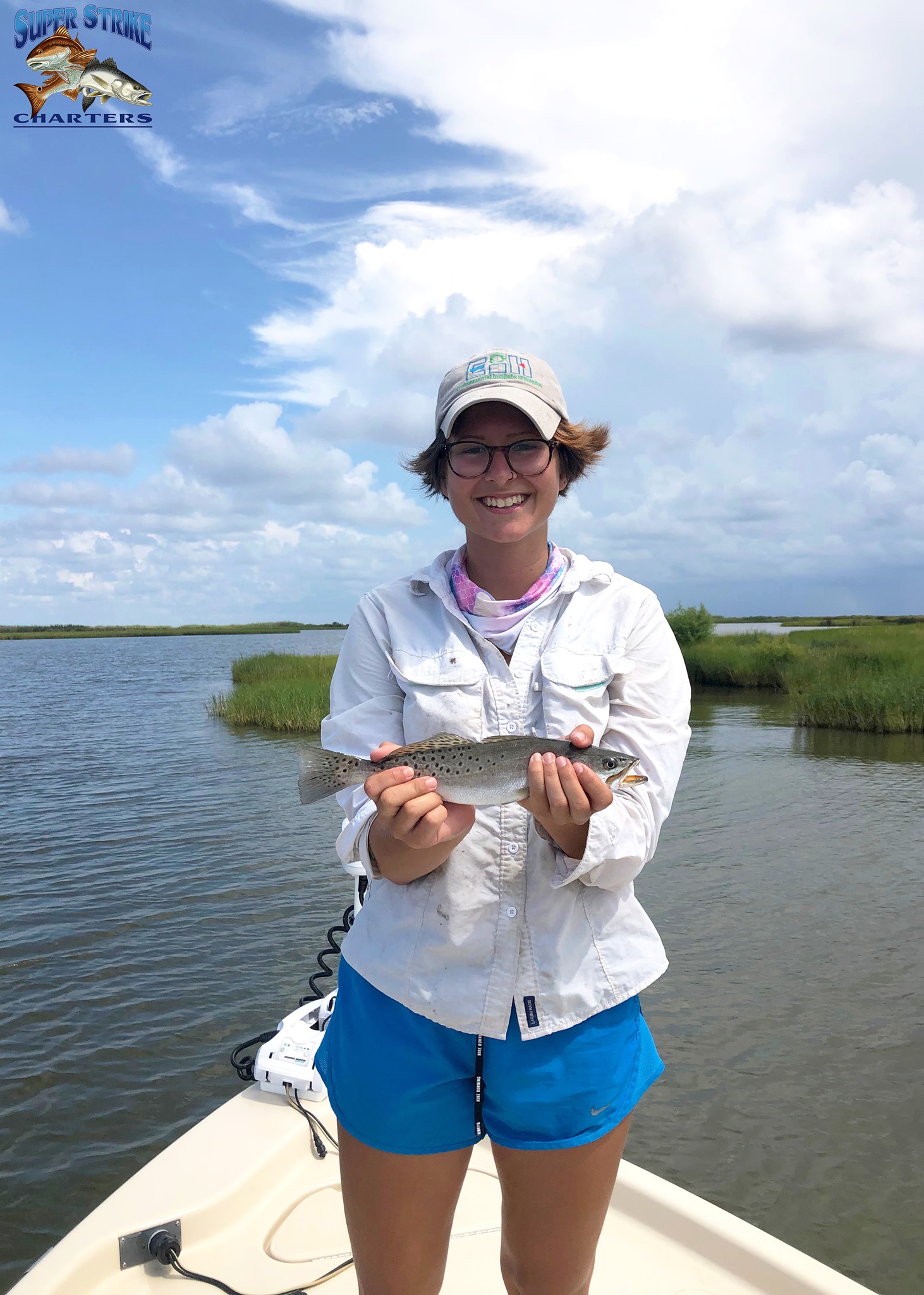 Speckled trout caught on inshore fishing charter in venice, louisiana
