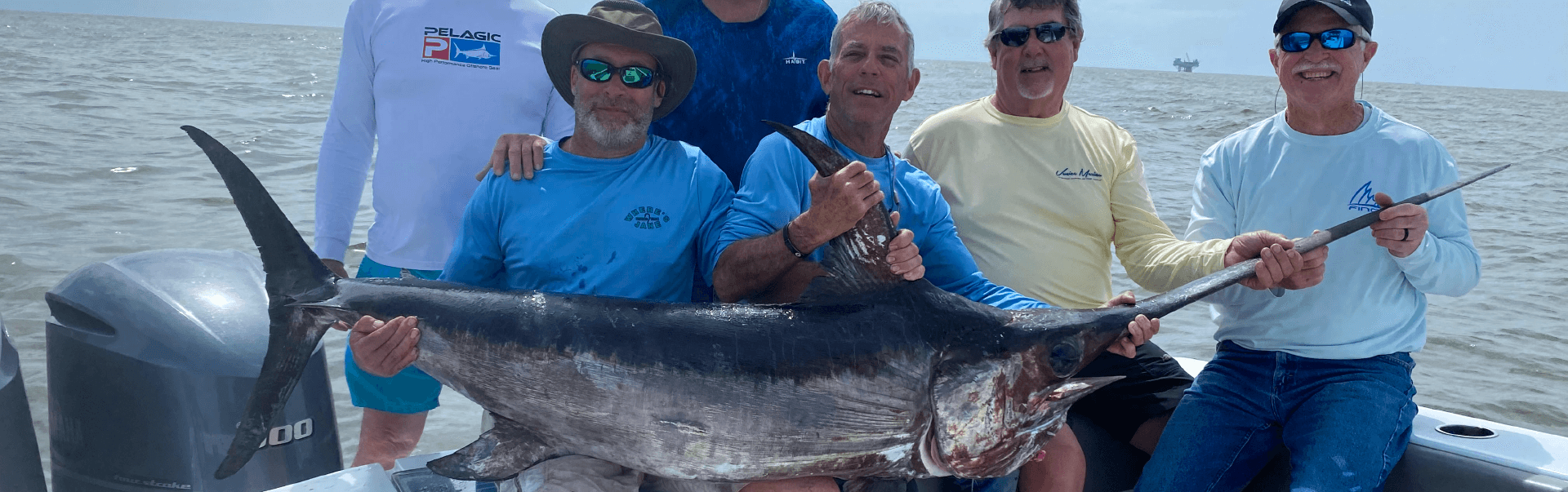 Swordfish, blue marlin caught on deep sea fishing charter in Venice, Louisiana